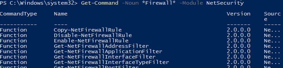 powershell NetSecurity module to manage firewall on hyper-v host