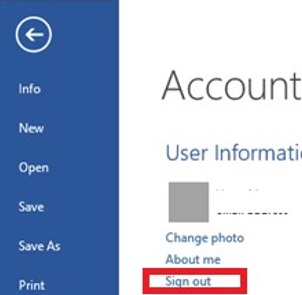 sign out microsoft account in ms office apps