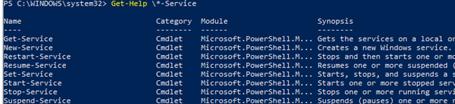 basic powershell cmdlets to manage windows services