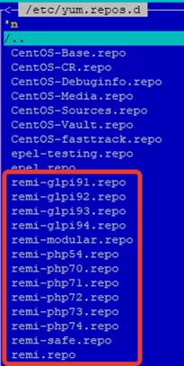 /etc/yum.repos.d - list of connected repos on centos/rhel/fedora