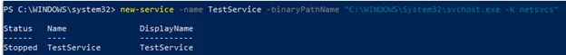 new-service create service with powershell