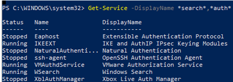 powershell get services