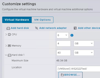 Set CPU Count and RAM for VMware Virtual Machine
