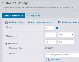 Set CPU Count and RAM for VMware Virtual Machine