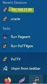 putty run saved session