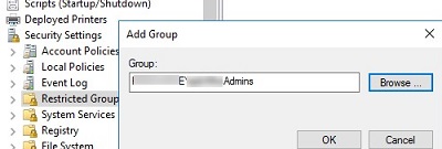 gpo.  Add domain security group to local windows administrator using