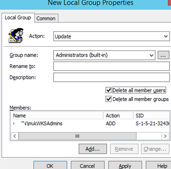gpo.  Add the Domain Users group to the Local Administrators group by using