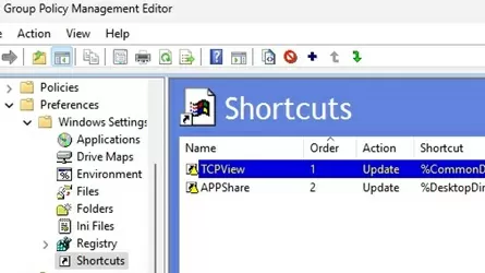 deploy several shortcuts with environment variables using gpo