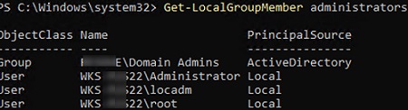 List Local Administrators Group Membership with Powershell