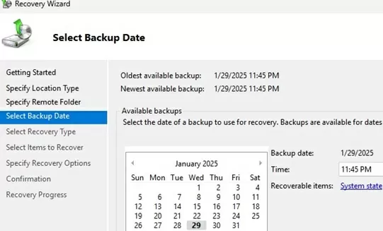 select dc last backup date