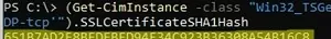 powershell: get rdp certificate thumbprint