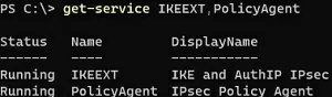 check ike and ipsec services