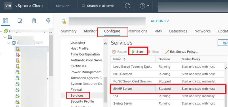 ESXI host SNMP Setup – Virtual Remote Networking