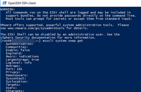 esxcli system snmp get