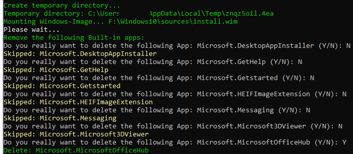 powershell dcript Removing-Built-in-apps from windows 10 install image