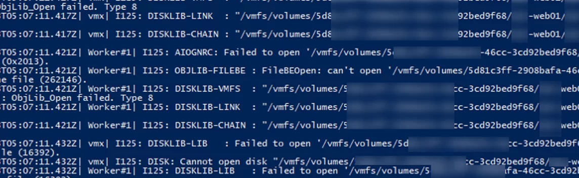  vmware.log Failed to lock the file 