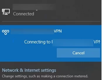 vpn connection hangs / not working on windows 10