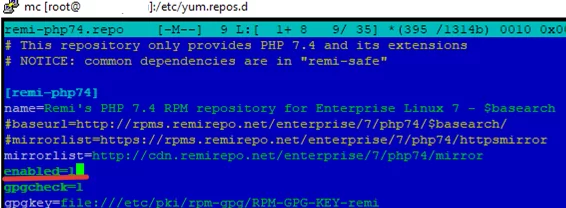 adding remi php74 repository on linux centos