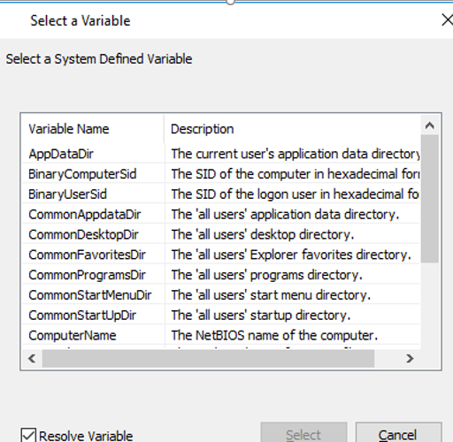 group policy preferences system defined variable F3