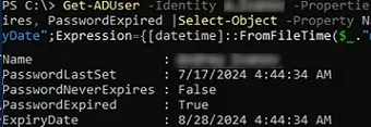 msDS-UserPasswordExpiryTimeComputed shows when ad user password will expire