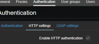 Enable HTTP authentication on Zabbix