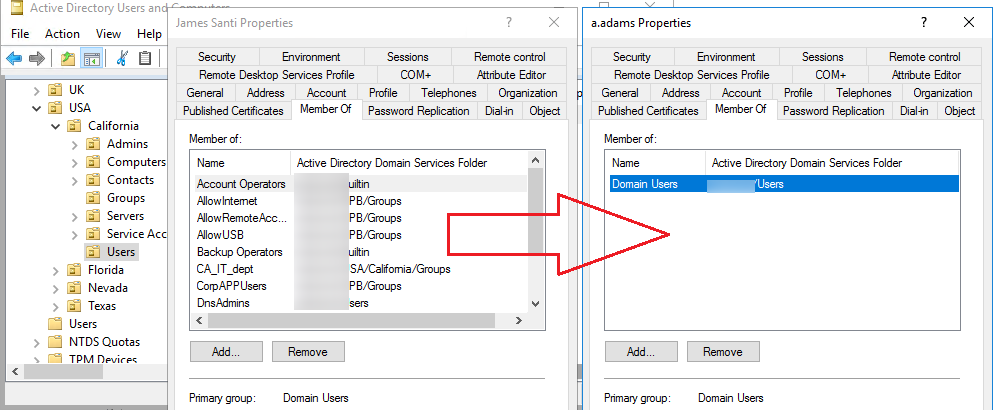 How to copy AD user group membership to another user