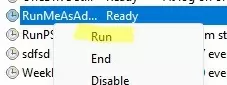 run once task as system 