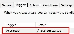 trigger: run task at startup