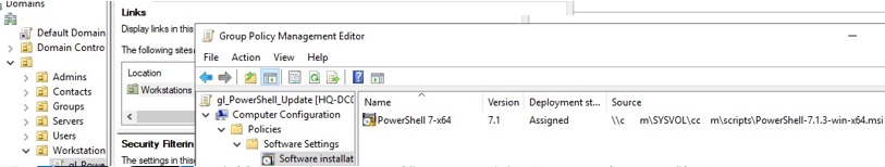 Updating powershell on domain computer using GPO