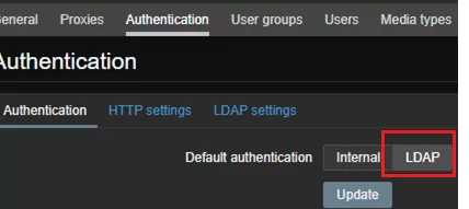 zabbix use LDAP authentication