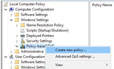 Create new Policy-based QoS on Windows