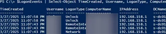 List user login events in AD domain