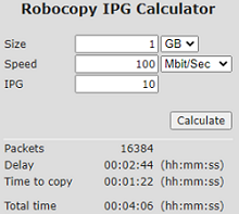 robocopy ipg calculator