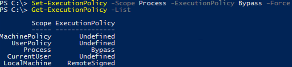check the current ExecutionPolicy settings for all scopes