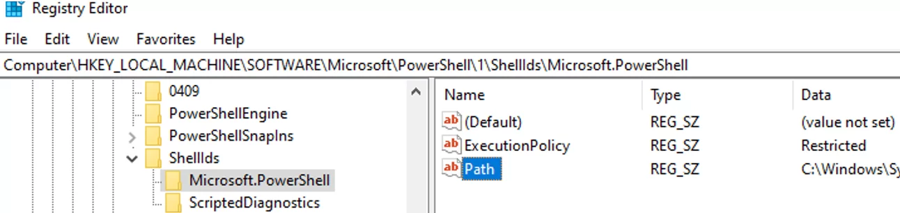 check the value of the powershell ExecutionPolicy in registry
