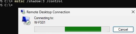 mstsc shadow control user session
