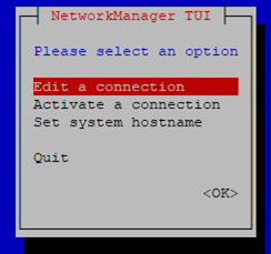 set network with nmtui