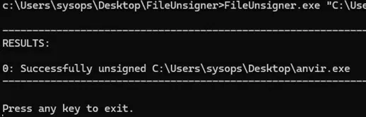 FileUnsigner.exe: remove exe file signature