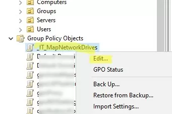 create new gpo to map network drives