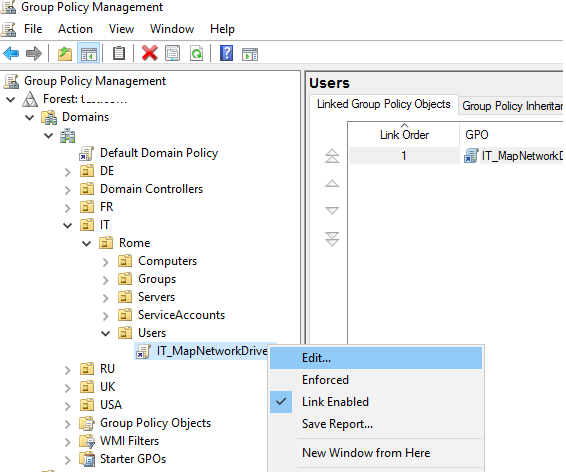 create new gpo to map network drive