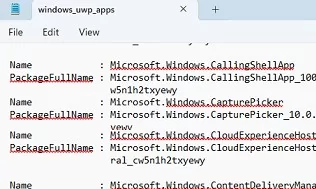 Export installed Microsoft Store apps to txt file
