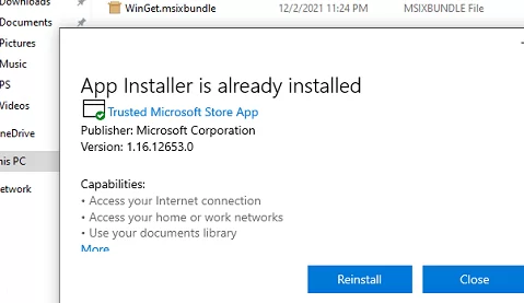 install app installer using msixbundle file