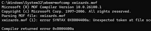 mof compiler error