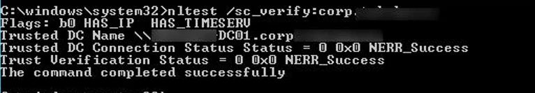 nltest - check Trusted DC Connection Status 