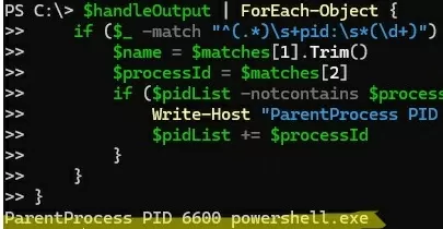powershell script to find process that locked a file