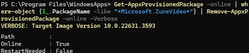 Remove-AppxProvisionedPackage 