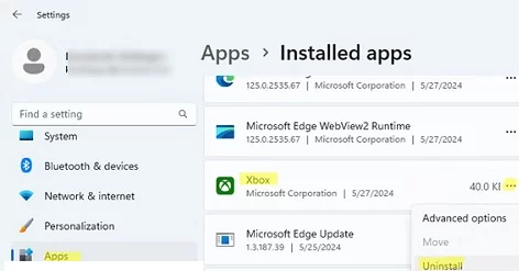 Remove native Windows apps from Settings