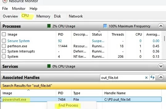 resmon: find process that used a file