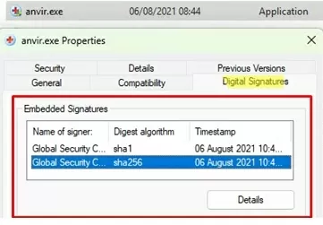 view exe file digital signature
