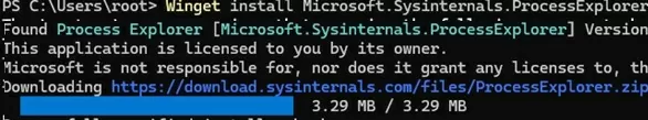 install process explorer using winget